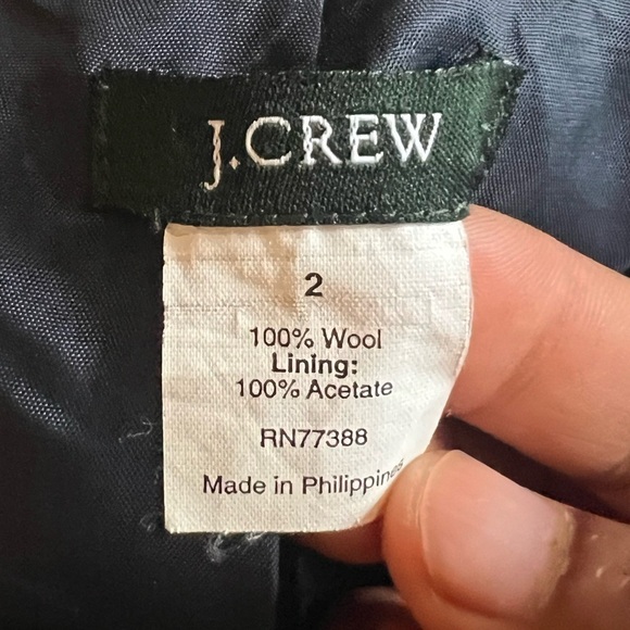 J. Crew Navy Blue Wool Blazer Jacket Size 2 - Picture 6 of 7